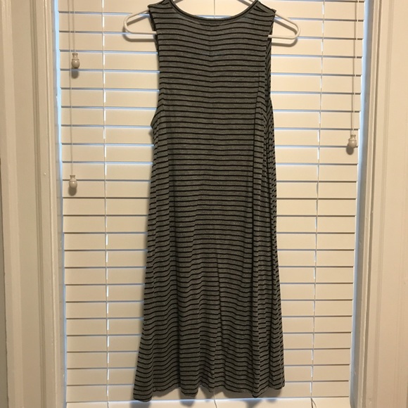 Madewell Highpoint tank dress black + gray striped - Picture 5 of 5